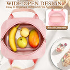 Lunch Bag Tote Bag Lunch Organizer Lunch Holder Insulated Lunch Cooler Bag for Women (Pink)