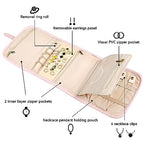 Small Travel Jewelry Organizer Roll for Women (Light Pink / Small)