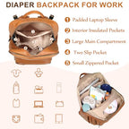 Diaper Bag Backpack for Mum Dad (Tan)
