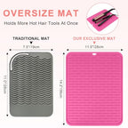 Oversize Silicone Heat Resistant Mat for Hair Tools (Hotpink)