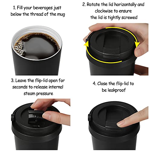 Insulated Coffee Mug with Ceramic Coating (MusicCat)