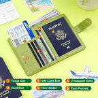 Rfid Passport Holder for Travel women (floral green)