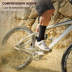 Men 6 Pack Athletic Compression Crew Socks for Running Gym Sports (7-8 / Black 4133)