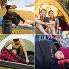 0 Degree Sleeping Bag Cotton Flannel Winter Cold Weather for Adults XXL Sleeping Bag 4 Season Big and Tall with Pillow Compression Sack (Black_L)