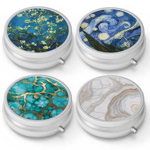 Pill Box 3 Compartment Small Pill Case Pill Organizer for Purse (Set-2-style a / 4 piece)