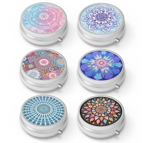 Pill Box 3 Compartment Small Pill Case Pill Organizer for Purse (Set-6-style 3 / 6 piece)