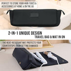 Hair Tools Travel Bag and Heat Resistant Mat (Mesh Black)