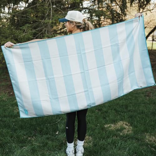 Athletic Running Towel (Saltwater Boardwalk Stripe W/ Snaps)