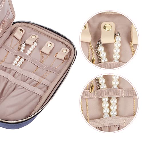 Travel Jewelry Case Organizer (Aegean-Blue / Medium)