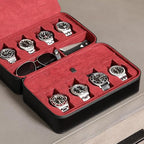 8 Watch Travel Case Storage Organizer for 8 Watches (Black/Red)
