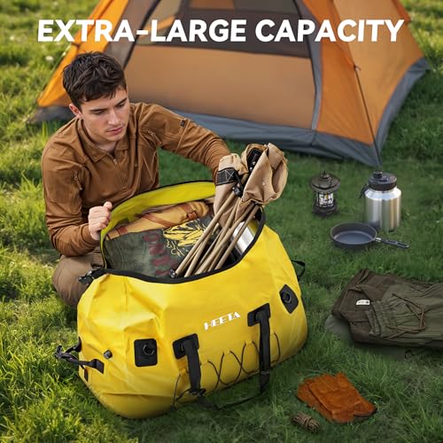 Waterproof Duffel Bag Motorcycle Dry Bag Backpack (Yellow / 110L)