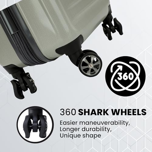 Rails 29 Inch Expandable Hardside Checked Suitcase with 360° Spinner Wheels (Moss Gray / Large Checked)