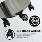 Rails 25 Inch Expandable Hardside Checked Suitcase with 360° Spinner Wheels (Moss Gray / Medium Checked)