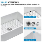 30 White Farm Sink (30"x20"x9" / White)