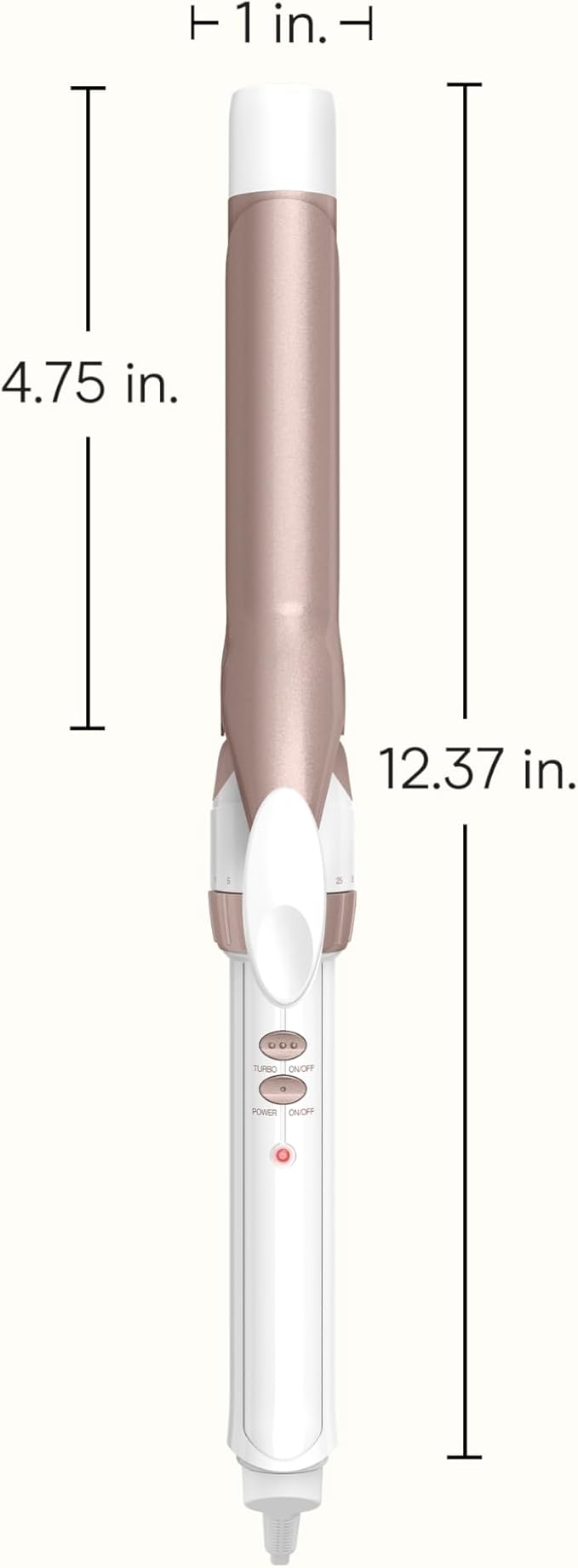 Conair Double Ceramic 1-Inch Curling Iron, 1-Inch Barrel Creates Classic Curls, Hair Curler for Use on Short, Medium, & Long Hair, White/Rose Gold