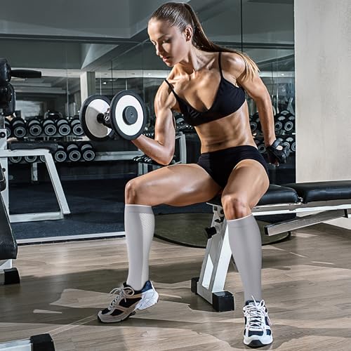 Compression Socks for Women & Men Circulation (Large-X-Large / 26 Grey/Grey/Grey)