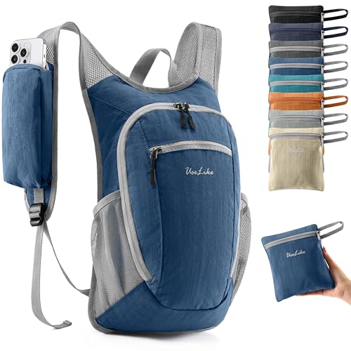 10L Small Hiking Backpack Travel Daypack Lightweight Packable Back Pack for Women Men (Navy Blue)