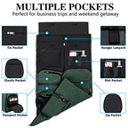 Garment Bag for Travel With Toiletry Bag Convertible Carry On Weekender Bag Large Travel Duffel Bags for Women 2 in 1 Hanging Suitcase Suit Travel Bags for Women & Men 3pcs Set (H-green)