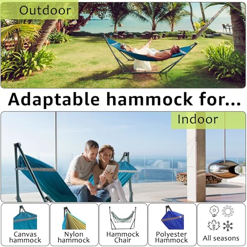Heavy Duty Couple Hammock with Steel Stand (Blue)