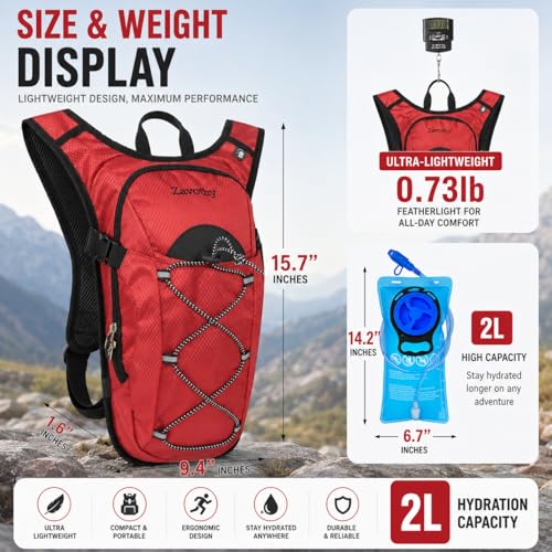 Lightweight Hydration Backpack (Red)