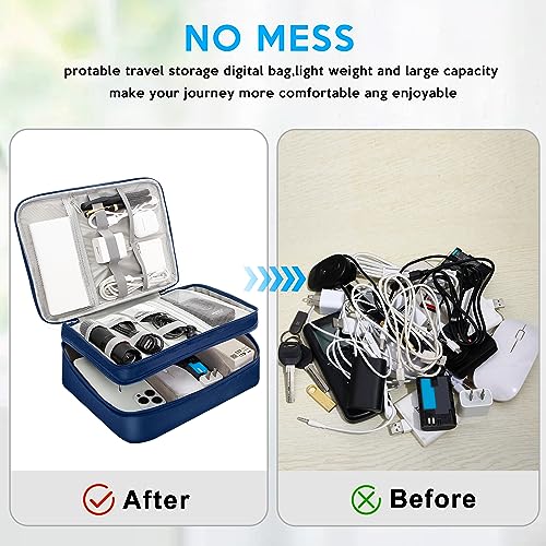 Electronic Organizer Travel Case (zipper-blue)