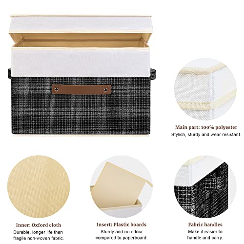 Collapsible Storage Bins with Lids (5 pack / Black & White)