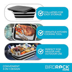 18L Collapsible BBQ Prep Tub with Lid (Black / 22"L x 16"W x 7.1H")