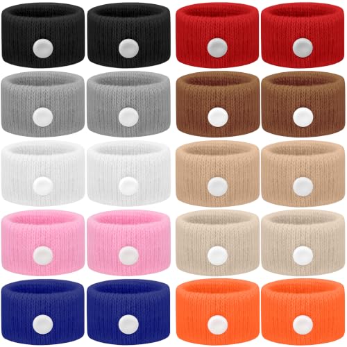 Motion Sickness Bracelets Anti Nausea Wristbands for Adult and Kids (Black/Gray/White/Pink/Blue/Red/Coffee Brown/Light Brown/Camel/Orange / 10 Pair (Pack of 1))