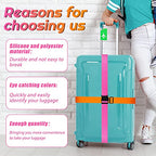 8 Pcs Luggage Straps Suitcase Tags Set for TSA Approved (Blue, Pink, Green, Orange / Airplane)