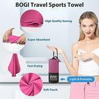 Microfiber Travel Sports Towel (Hot Pink / M:40''x20'')