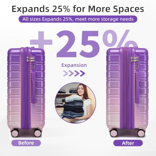 Luggage Sets 5 Piece (Lavender Blush / 5 Piece Set (20/24/28/DB/TB))