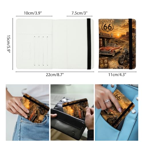 Route 66 Passport Holders Leather Passport Wallet for Travel Essentials (Route 66 / One Size)