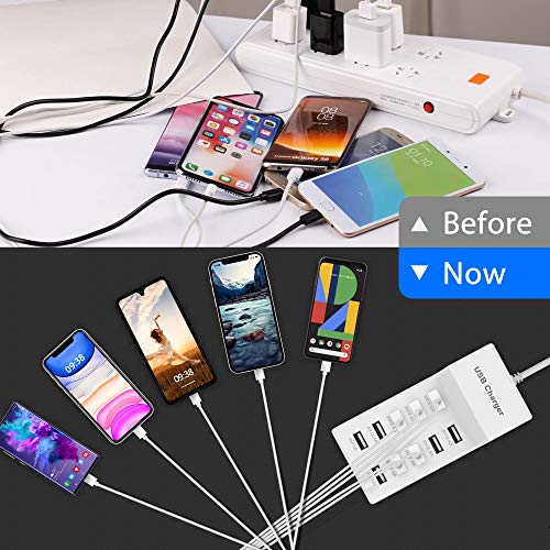 USB Charger Station Block 10 (White-10*USB-A Ports)