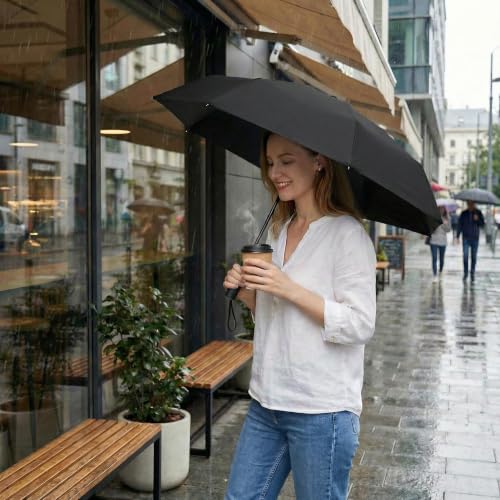 Small Compact Travel Umbrella with UV Protection for Sun & Rain (E-2 Pack Light Blue & Black)