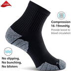 Unisex Cushioned Compression Sport Quarter Socks (Small / 8-pairs Black)