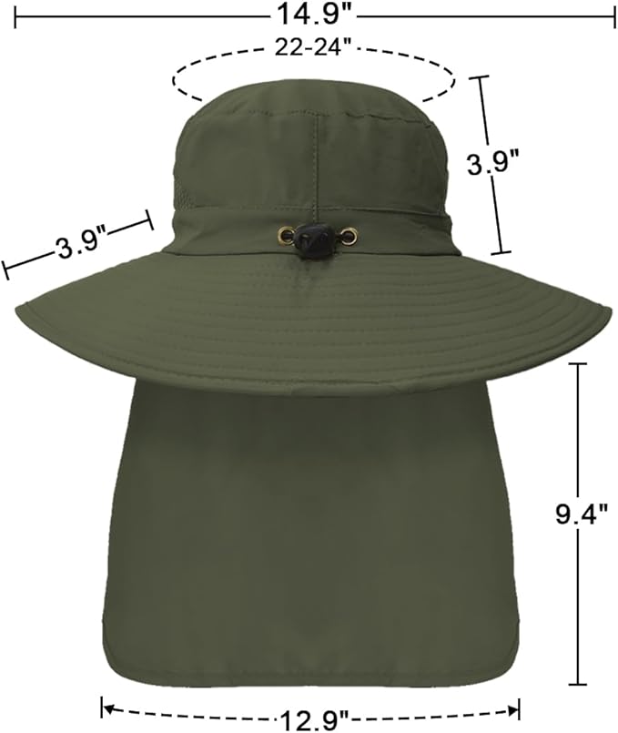 Outdoor Sun Hats with Stowable Neck Flap - Image 5