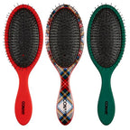 Hair Brush Set (Tartan, Red, Green / 3 Count Full Size)