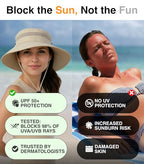 Wide Brim Sun Hat for Womens and Mens Sun Hats (Beige XL 1 Pack / Safari)