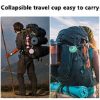 2 Pack Silica gel Collapsible Travel Cup 270ml (Pink & Green)