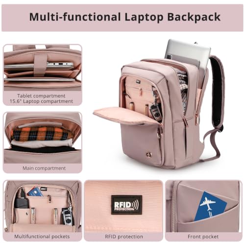 Design Travel Laptop Backpack for Women with Apple Find My (Pink-finder)