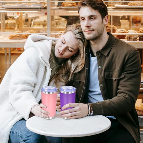 20 oz Tumbler Insulated Tumblers Stainless Steel Coffee Mug (Purple)