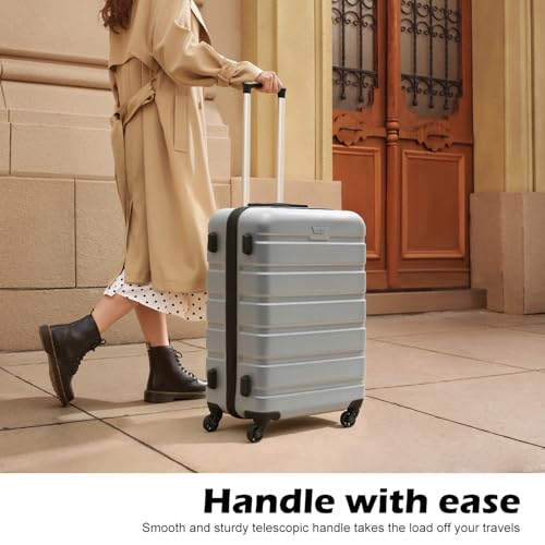 Luggage Set 3 Piece Lightweight Durable Hardshell (Sliver)