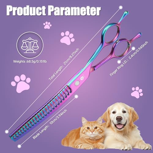 Curved Chunkers Dog Grooming Scissors (A-8 inch-Chunker)