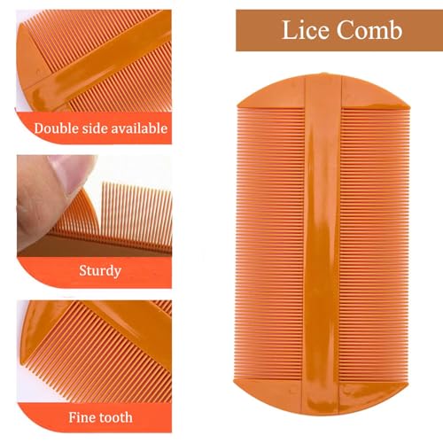 Dandruff Comb Removal Steel Fine Tooth Scalp Detox Hair Care Tool 3PC (3PC Black+Orange)