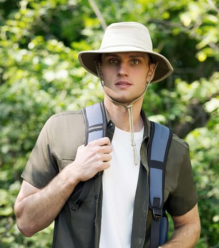 Cimarron Safari Sun Hat with Wide Brim for Outdoor Fishing Hiking (X-Large / Dark Khaki)