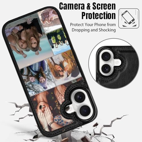 Custom Wallet Phone Case for iPhone 17 (Black-C / iPhone 17)