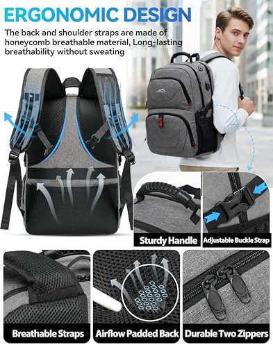 Travel Backpack (18.4 Inch / Grey)