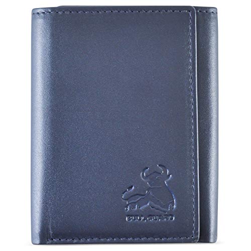 Leather Wallet for Men with RFID Blocking in Mountain Sky Blue Crafted from Top Grain Leather Premium Nappa with Tight Stitching (Peak Blue - Mountain Sky Blue)