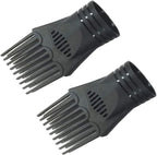 2Pcs Black Plastic Universal Blow Hair Dryer Comb Attachment for Straightening