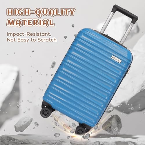 Luggage Set 3 Piece Luggage Set ABS hardshell Spinner Wheels Luggage Carry on Suitcase with Weekender bag & Toiletry bag（Skyblue） (20 / 3pcs skyblue)